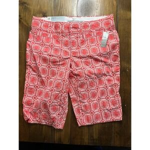 Old Navy Womens Red Geometric Trellis Mid-Rise Shorts Size 4 NWT 552035-03-1